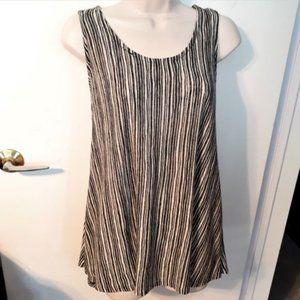 *NEW* W5 Black & White Women's Striped Tank Top Size Small + Zipper Back